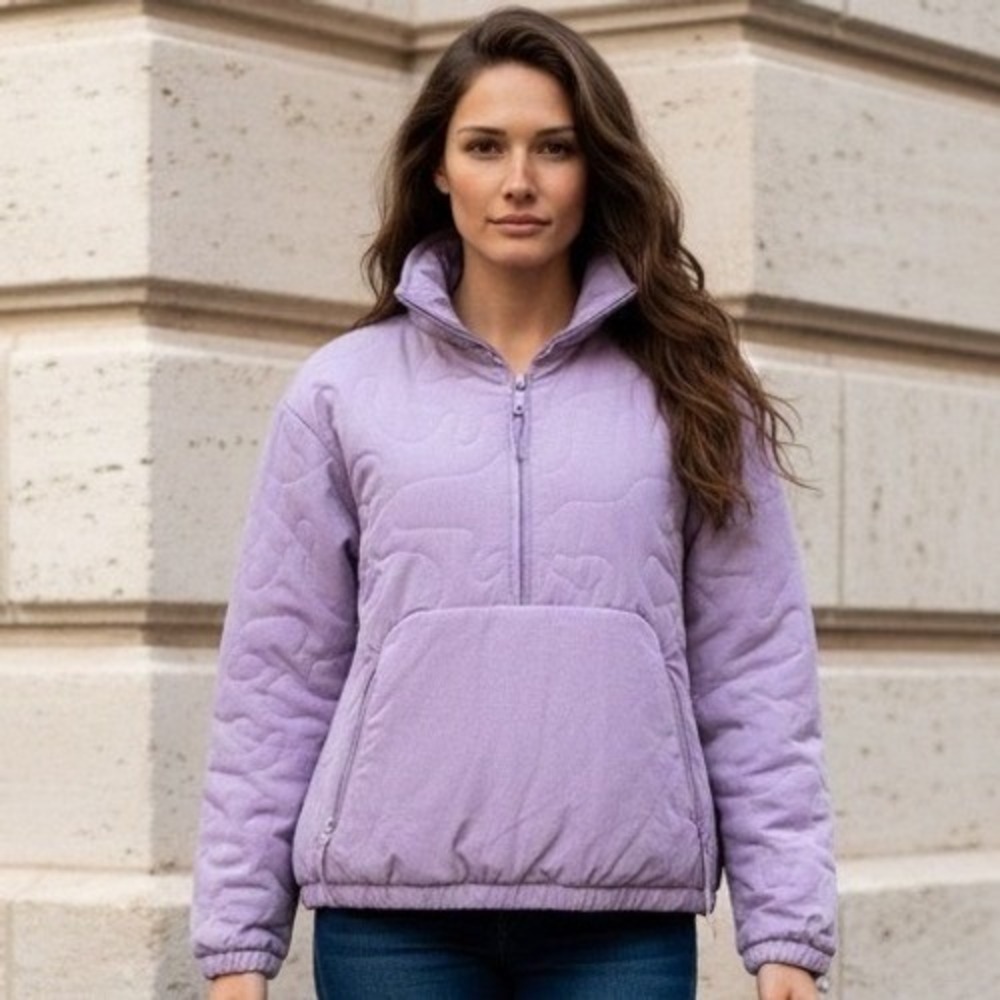 Avalanche Outdoor Supply Co Women Lavender Quilted Quarter Zip Pullover Jacket S